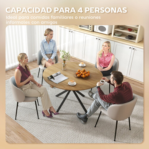 Homcom Mesa de Comedor Marrón 120 x 120 x 75 cm 2