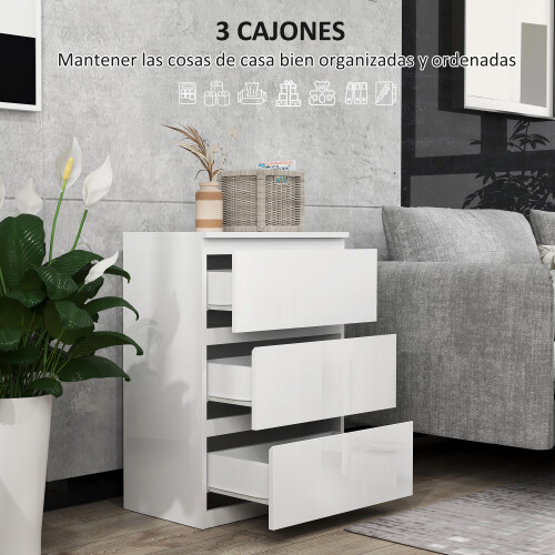 Homcom Cómoda con Cajone Blanco 55 x 34 x 75 cm 1