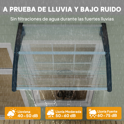 Outsunny Tejadillo de Protección Transparente 75 x 100 x 23 cm 2