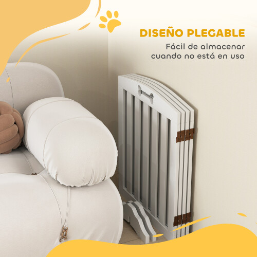 PawHut Barrera de Seguridad Blanco 207.5 x 30 x 61 cm 1