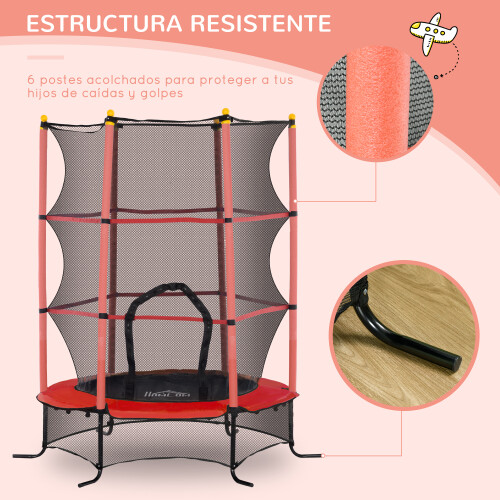 Homcom Cama Elástica Infantil Bicolor 163 x 163 x 190 cm 1