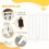 PawHut Barrera de Seguridad Blanco 207.5 x 30 x 61 cm 4