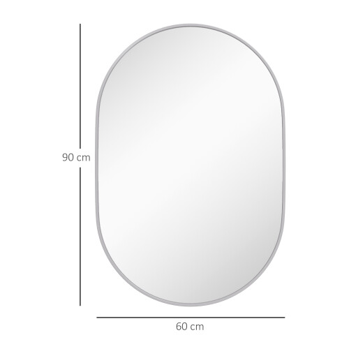 Homcom Espejo de Baño Gris 60 x 90 x 3 cm 2