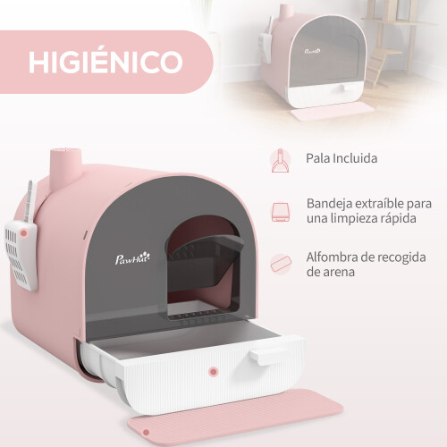 PawHut Arenero para Gato Rosa 43 x 44 x 47 cm 1