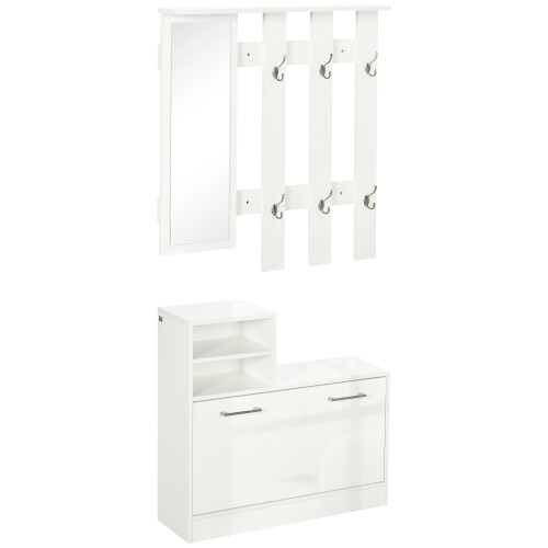 Homcom Muebles de Entrada Blanco 85 x 24 x 80 cm