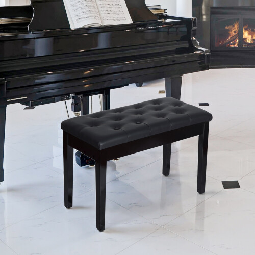 Homcom Taburete de Piano Negro 76 x 36 x 50 cm 1