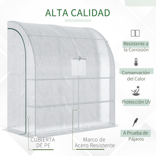 Outsunny Invernadero Blanco 200 x 100 x 215 cm 2