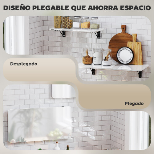 Homcom Mesas Plegables Pared Blanco 80 x 40 x 16.5 cm 1