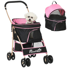 Cochecito para Mascotas Rosa 82 x 49.5 x 98 cm