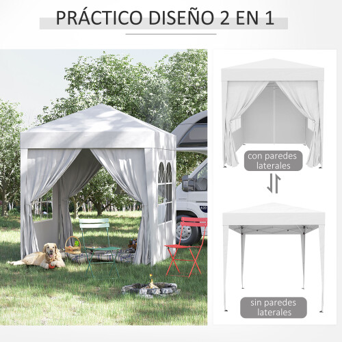 Outsunny Carpa Plegable Blanco 200 x 200 x 240 cm 1