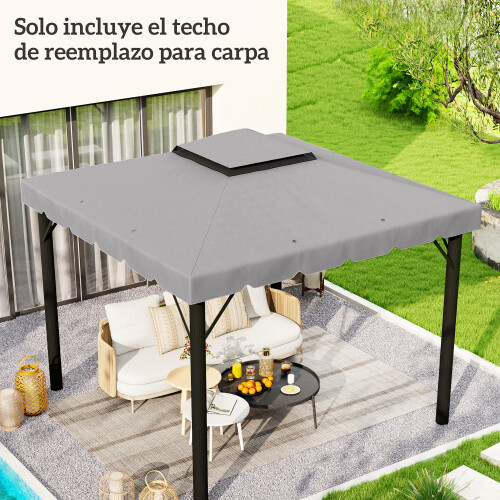 Outsunny Techo de Repuesto Gris 300 x 300 cm 1