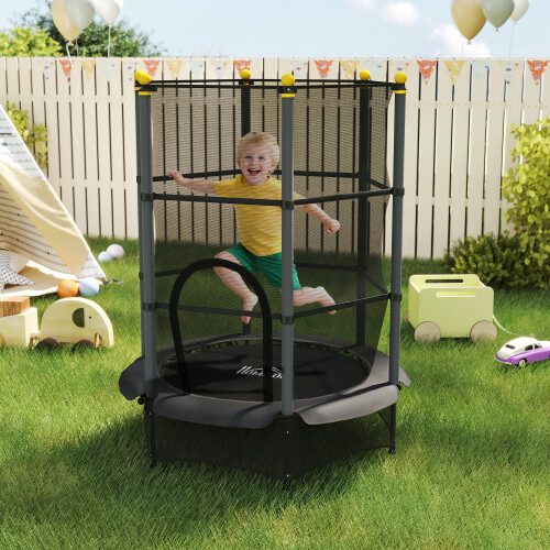 Homcom Cama Elástica Infantil Negro 140 x 140 x 190 cm 2