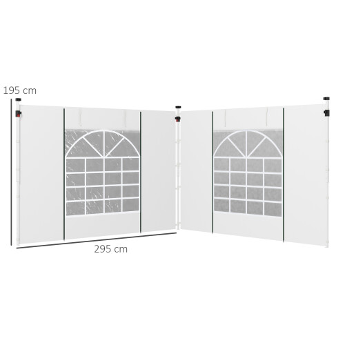 Outsunny Paredes para Carpa Blanco 295 x 195 cm 2