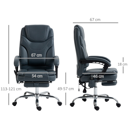 Vinsetto Silla de Masaje Gris 67 x 67 x 121 cm 2