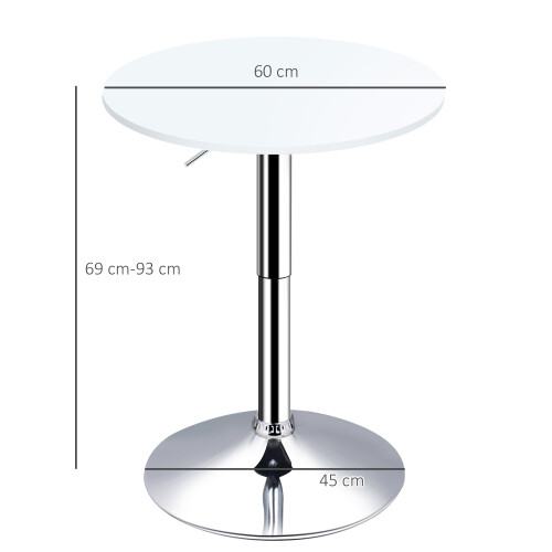 Homcom Mesa de Bar Blanco 60 x 60 x 93 cm 2