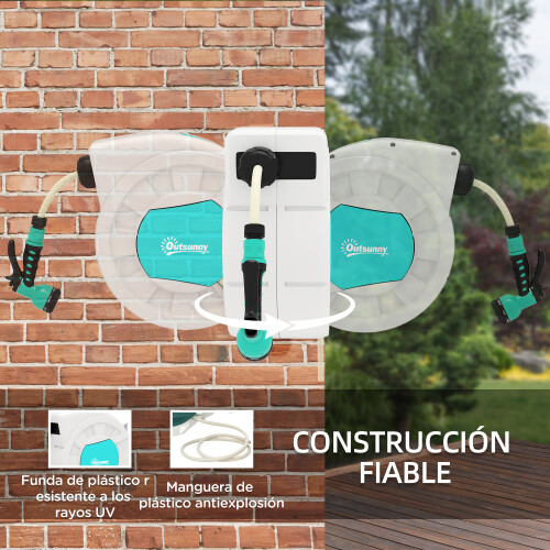 Outsunny Carrete de Manguera Gris 55 x 21 x 41.5 cm 2