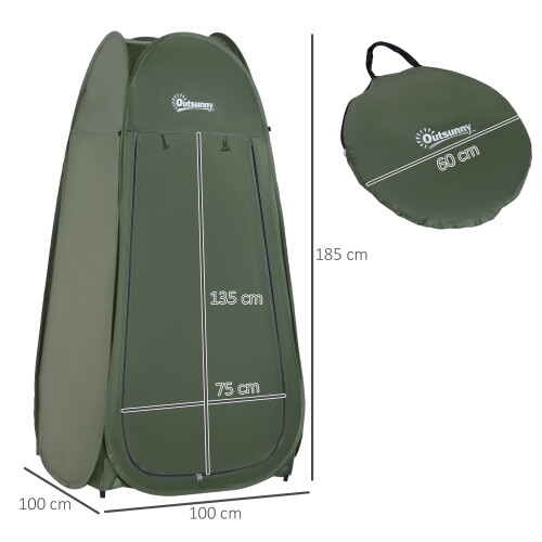 Outsunny Tienda de Ducha Verde 100 x 100 x 185cm 2