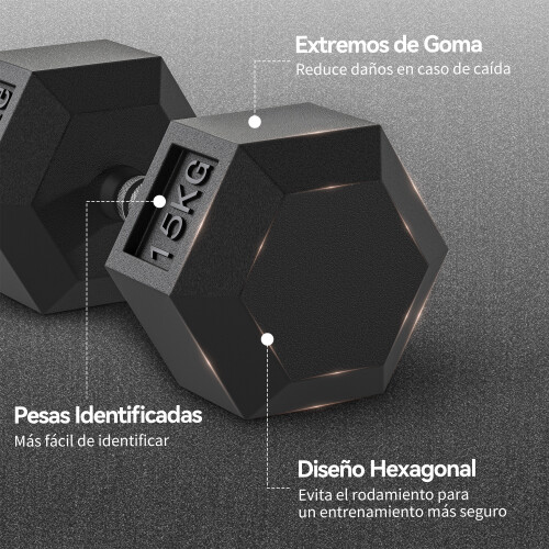 Homcom Mancuerna Negro 33.6 x 15.5 x 13.4 cm 1