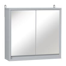 Armario con Espejo Gris 48 x 14.5 x 45 cm