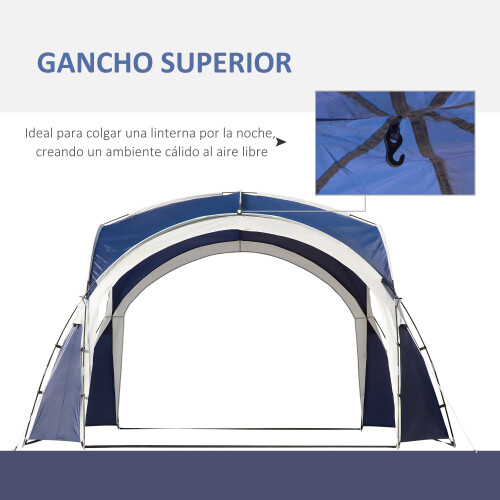 Outsunny Toldo de Refugio Azul 350 x 350 x 222 cm 2