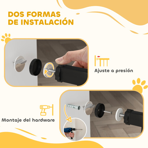 PawHut Barrera de Seguridad Negro 104 x 4 x 77 cm 1
