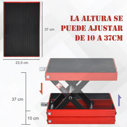 Durhand Plataforma Elevadora para Motocicleta Bicolor 41.5 x 23.5 x 37 cm 2