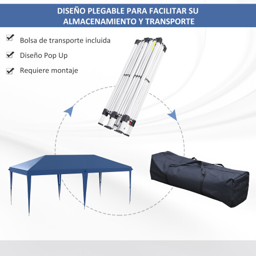 Outsunny Carpa Plegable Azul 585 x 295 x 270 cm 1