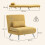 Homcom Sofá Cama Individual Amarillo 80 x 75 x 83 cm 3