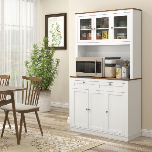 Homcom Alacena de Cocina Blanco 100 x 40 x 180 cm 1