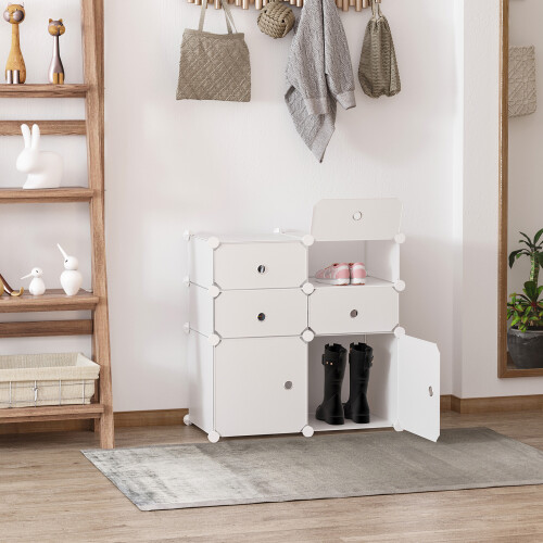 Homcom Armario Modular Plástico Blanco 75 x 37 x 73cm 1