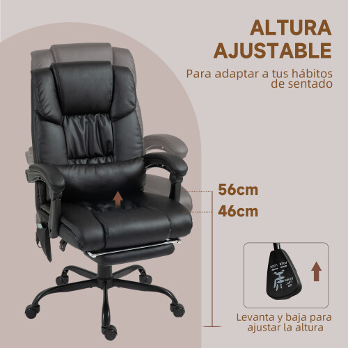Vinsetto Silla de Oficina Negro 66 x 75 x 122 cm 2