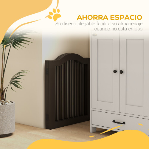 PawHut Barrera de Seguridad Marrón 154.5 x 29.5 x 61 cm 2
