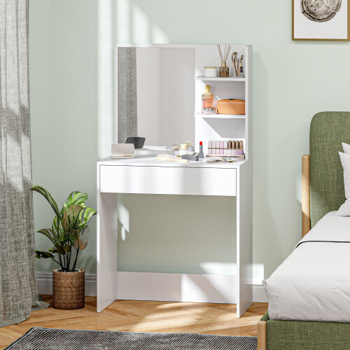 Homcom Tocador de Maquillaje Blanco 75 x 40 x 137 cm 1