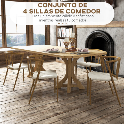 Homcom Sillas de Comedor Marrón 51 x 51 x 71 cm 1