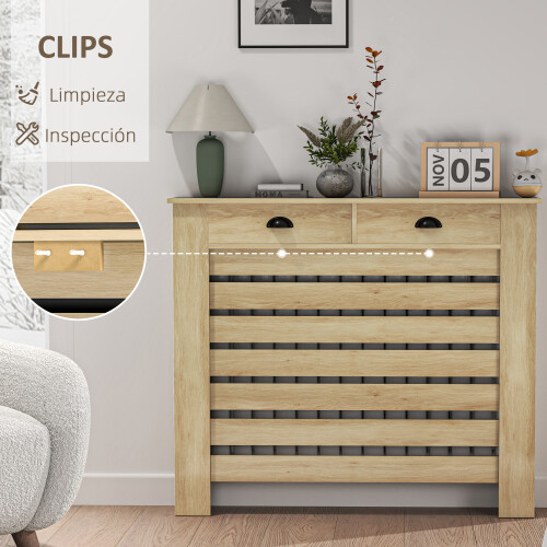 Homcom Cubre Radiadore Marrón 111 x 19 x 95.5 cm 2
