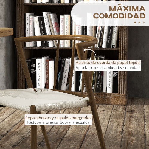 Homcom Sillas de Comedor Marrón 51 x 51 x 71 cm 2