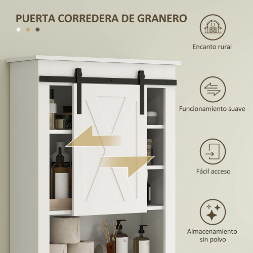 Homcom Mueble sobre Inodoro Blanco 67 x 25 x 172 cm 2