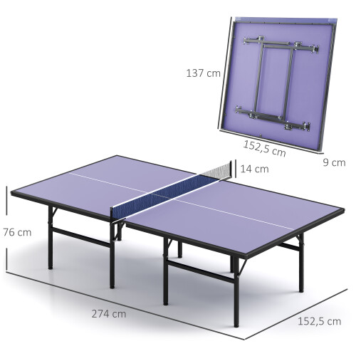 Homcom Mesa de Ping Pong Azul 152.5 x 274 x 76 cm 2