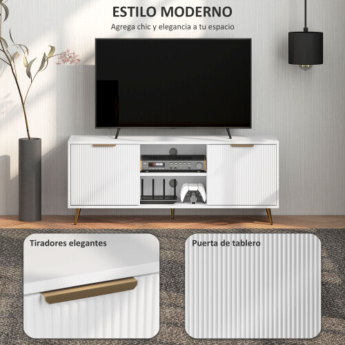 Homcom Mueble de TV Blanco 120 x 35 x 48 cm 1