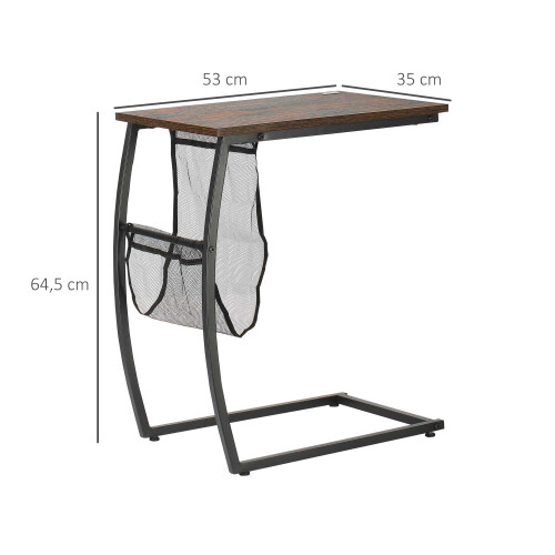 Homcom Mesa Auxiliar Marrón 53 x 35 x 64.5 cm 2