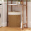 Homcom Cesto Ropa Sucia Marrón 35 x 35 x 60 cm 2
