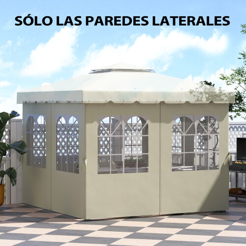 Outsunny Laterales para Carpa Beige 302 x 205 cm 1