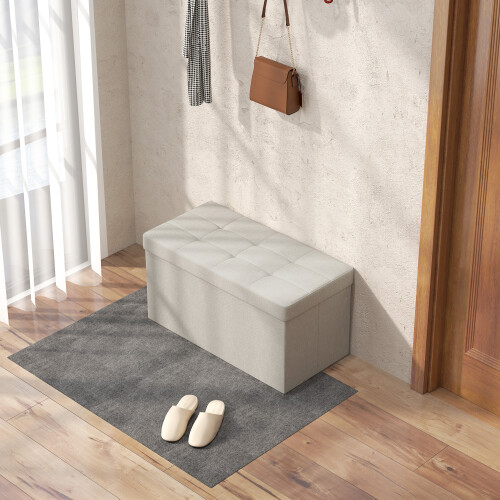 Homcom Banco de Almacenaje Beige 76 x 38 x 38 cm 1