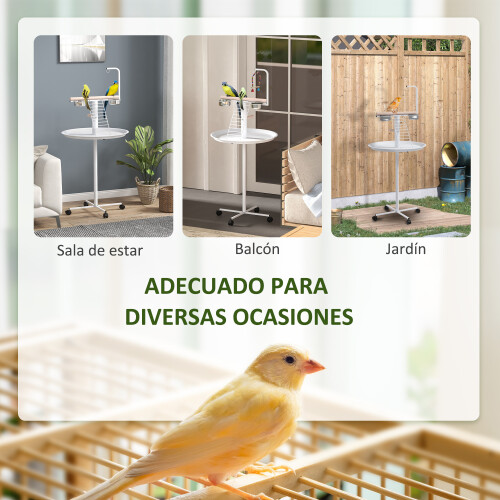 PawHut Comedero para Pájaro Blanco 60 x 60 x 138 cm 1
