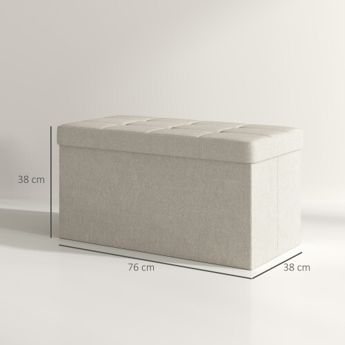 Homcom Banco de Almacenaje Beige 76 x 38 x 38 cm 2