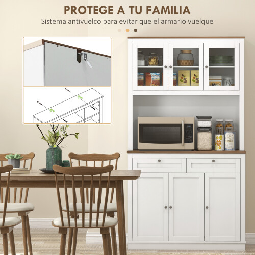 Homcom Alacena de Cocina Blanco 100 x 40 x 180 cm 2