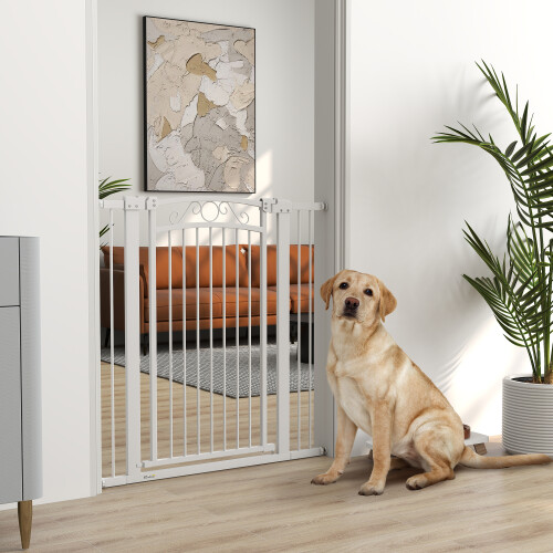 PawHut Barrera para Perro Blanco 104 x 4 x 105 cm 1