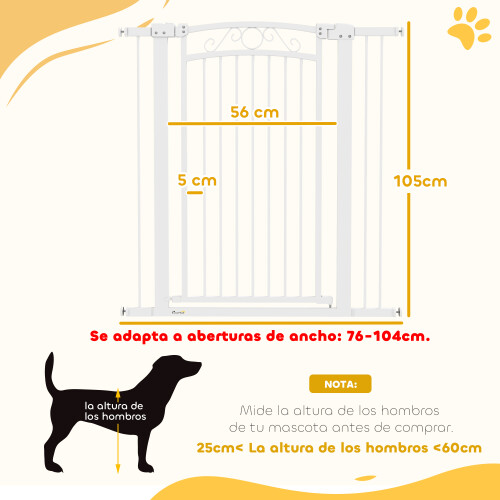 PawHut Barrera para Perro Blanco 104 x 4 x 105 cm 2