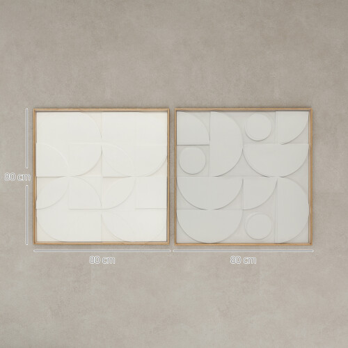 Homcom Decoración para Pared Blanco 80 x 3.5 x 80 cm 2