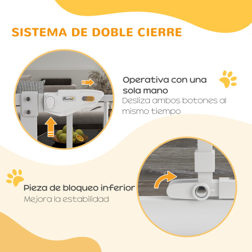 PawHut Barrera de Seguridad Blanco 101 x 3.5 x 104.1 cm 1